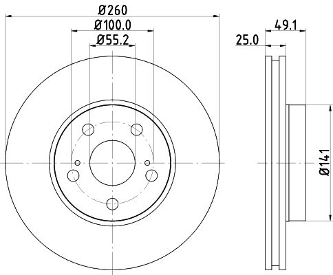 HELLA PAGID Тормозной диск 8DD 355 106-511